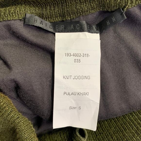 Size M Pulau Olive Knit Linen Blend Elastic Waistband Casual Pants - Picture 5 of 5